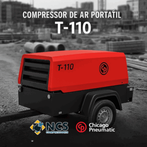 Compressor de ar portátil chicago pneumatic T-110 –compacto, leve e ideal para montagem veicular