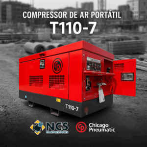 Compressor de ar portátil chicago pneumatic T110-7 – Leve, compacto e pronto para o trabalho