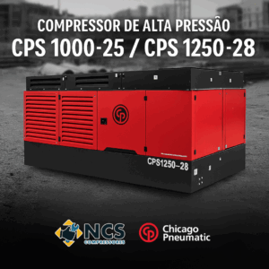 Compressor de ar portátil chicago pneumatic  CPS 1000-25 / CPS 1250-28 – potência para perfuração profissional