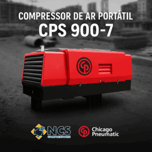 Compressor de ar portátil chicago pneumatic  CPS 900-7 – Produtividade e robustez com motor MWM mecânico