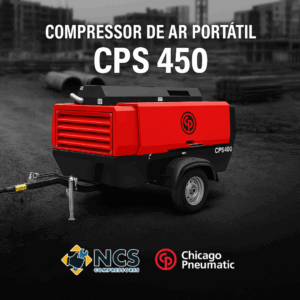Compressor de ar portátil chicago pneumatic CPS 450 – potência profissional a 200 PSI com motor cummins