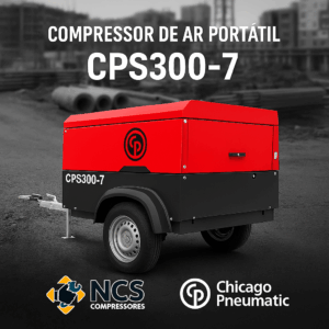 Compressor de ar portátil chicago pneumatic  CPS 300-7 – alta potência com versatilidade de pressão