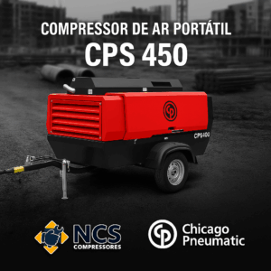 Compressor de ar portátil chicago pneumatic CPS 450 – potência profissional a 200 PSI com motor cummins