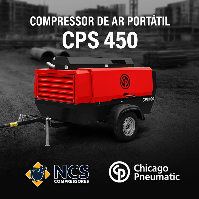 Compressor de ar portátil chicago pneumatic CPS 450 – potência profissional a 200 PSI com motor cummins