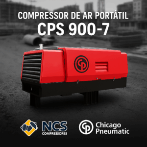 Compressor de ar portátil chicago pneumatic  CPS 900-7 – Produtividade e robustez com motor MWM mecânico