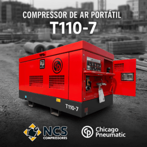 Compressor de ar portátil chicago pneumatic T-110 –compacto, leve e ideal para montagem veicular