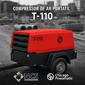 Compressor de ar portátil chicago pneumatic T-110 – compacto, leve e ideal para montagem veicular