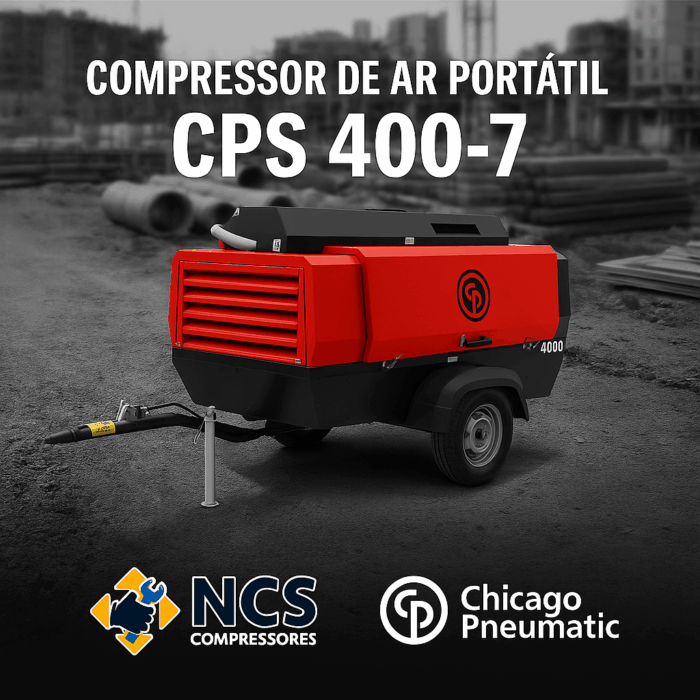 Compressor de ar portátil chicago pneumatic CPS 400-7 – potência e versatilidade compacta